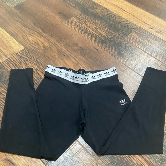 Adidas, Black ,full length with adidas logo printed elastic waist. without tags - Picture 2 of 2